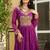 Wine colour faux georgette laheriya print navratri gown
