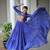 Royal blue colour faux georgette laheriya print navratri gown
