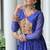 Royal blue colour faux georgette laheriya print navratri gown
