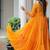 Yellow colour faux georgette laheriya print navratri gown