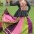 Multi rayon Silk Gamathi Work Navratri lehenga Choli