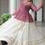 Wine And White Cotton printed Navratri Lehenga Choli