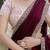 maroon satin solid saree with unstitched blouse