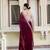 maroon satin solid saree with unstitched blouse