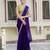 voilet satin solid saree with unstitched blouse