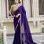voilet satin solid saree with unstitched blouse