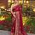 maroon silk blend woven saree with unstitched blouse