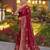 maroon silk blend woven saree with unstitched blouse