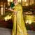 lime silk blend woven saree with unstitched blouse