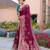 wine silk blend woven saree with unstitched blouse