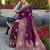 purple silk blend zari woven saree with unstitched blouse