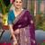 purple silk blend zari woven saree with unstitched blouse