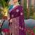 purple silk blend zari woven saree with unstitched blouse