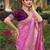 pink silk blend zari woven saree with unstitched blouse