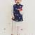 Blue embroidered cotton nehru jacket set