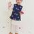Blue embroidered cotton nehru jacket set