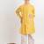 Yellow embroidered cotton kurta pyjama