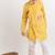 Yellow embroidered cotton kurta pyjama