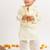 Green printed cotton nehru jacket set