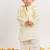 Green printed cotton nehru jacket set