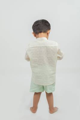 White plain cotton shirt pant 2