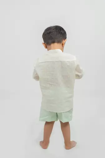 White plain cotton shirt pant