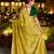 lime silk blend woven saree with unstitched blouse