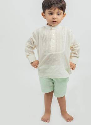 White plain cotton shirt pant 1