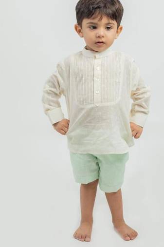 White plain cotton shirt pant