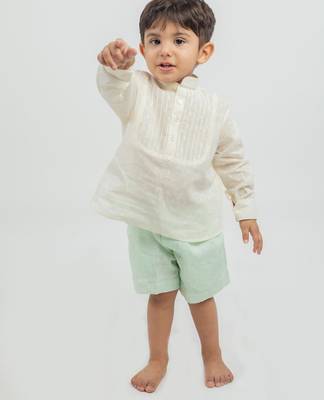 White plain cotton shirt pant 3
