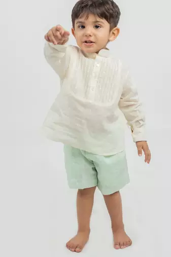 White plain cotton shirt pant