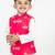 Pink embroidered cotton nehru jacket set