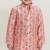 Peach printed cotton kurta pyjama
