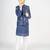 Blue embroidered cotton nehru jacket set