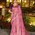 pink silk blend woven saree with unstitched blouse