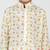 White printed cotton kurta pyjama