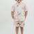 Pink printed Linen Co Ord Set with cap