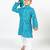 Blue printed cotton kurta pyjama