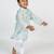 White printed cotton kurta pyjama