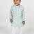 White printed cotton kurta pyjama