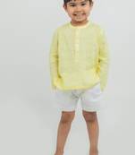 Yellow plain Linen Co Ord Set