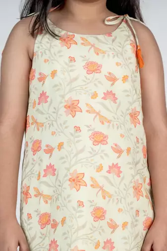 Green printed cotton lehenga