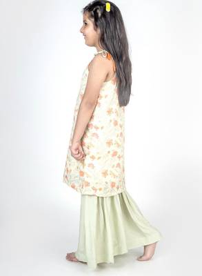 Green printed cotton lehenga 3