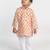 Peach printed cotton kurta pyjama