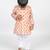 Peach printed cotton kurta pyjama