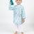 Blue printed cotton kurta pyjama