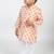 Peach printed cotton kurta pyjama