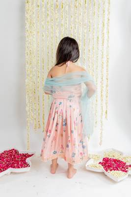 Pink embroidered cotton lehenga set 2