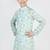 Green printed cotton kurta pyjama