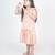 Peach printed cotton dress